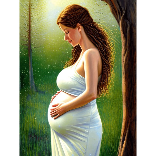 Diamond Painting 5D DIY Full Round Drill Embarazada Madre Decoración (A2949) Hugtrwg Para estrenar