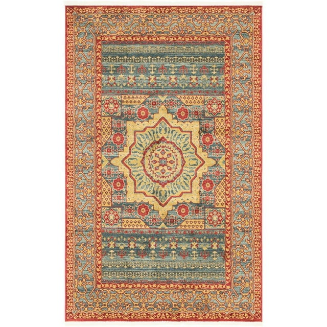 Unique Loom Palace Southwestern Rug 5' x 8' Rectangle Navy Blue/Light Blue