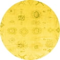 thumbnail image 1 of Ahgly Company Indoor Round Oriental Yellow Traditional Area Rugs, 8' Round, 1 of 4