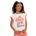 thumbnail image 2 of Disney Moana Girl’s Crochet Trim Crewneck Tee with Dolman Sleeves, Sizes 4-16, 2 of 8
