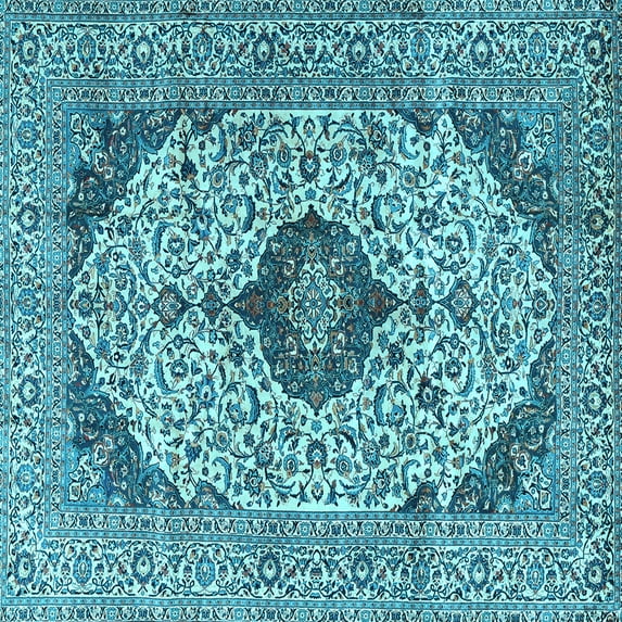 Ahgly Company Indoor Square Persian Light Blue Traditional Area Rugs, 5' Square