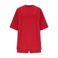 thumbnail image 5 of Jalioing Women's Shorts Set Half Sleeve Tops Shorts Summer Lounge Set 2 Piece Outfits, 5 of 8