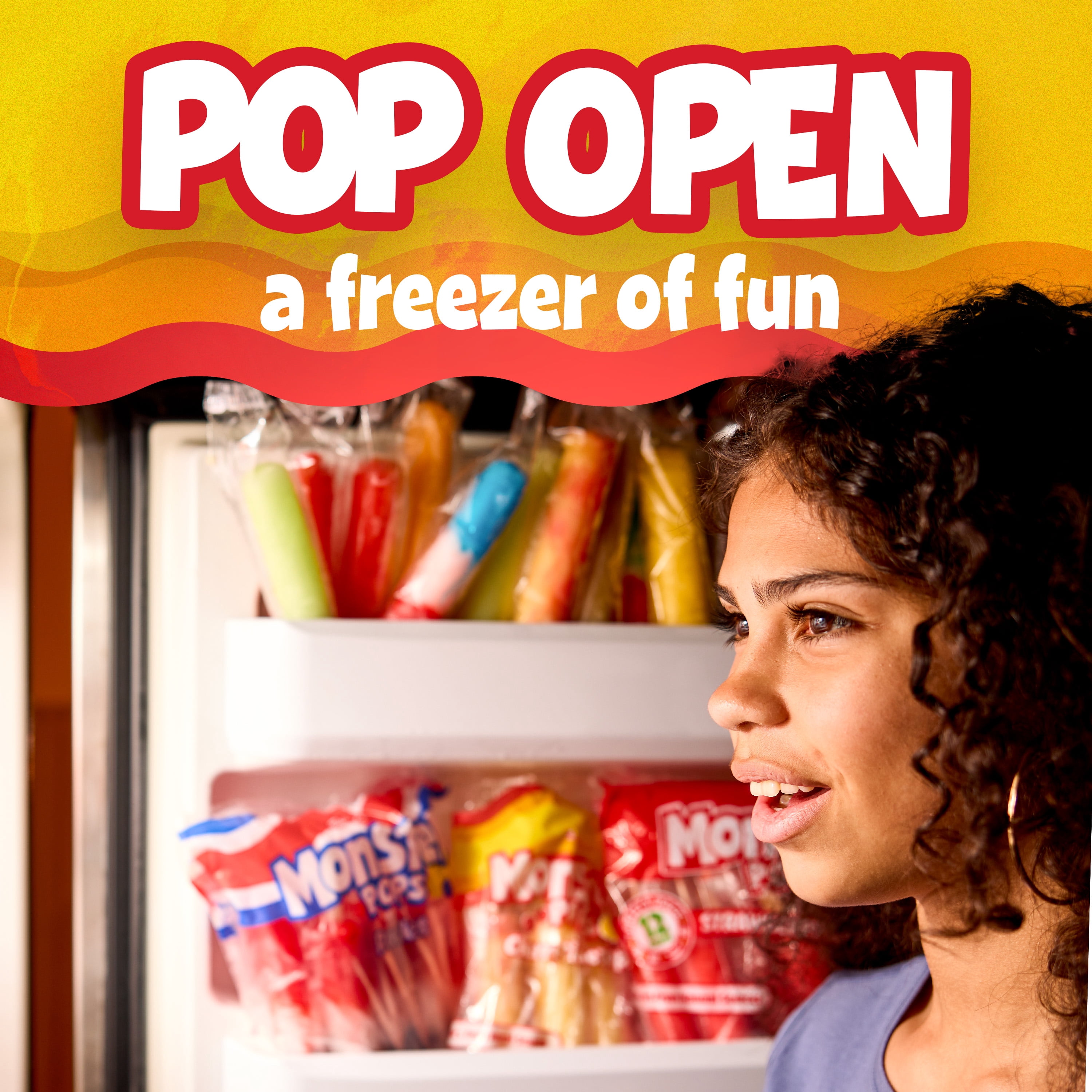 Budget Saver Monster Pops, Cherry Pineapple, 12 Count, Frozen Popsicles with Natural Colors