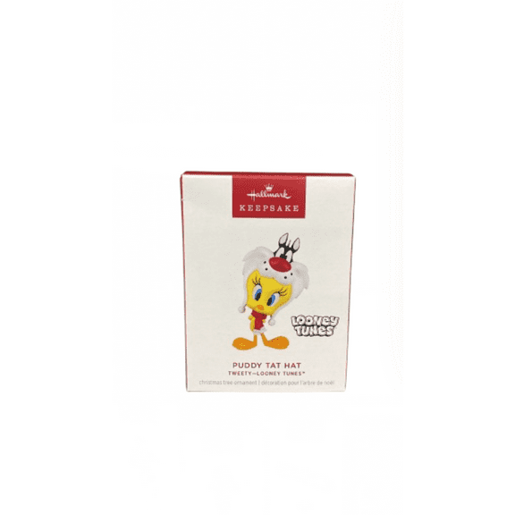 Hallmark 2024 Keepsake Looney Tunes Tweety Puddy Tat Hat Ornament New with Box