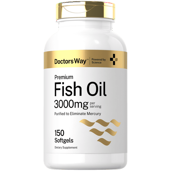 Fish Oil 3000mg | 150 Softgels | Omega 3 Supplement | Non-GMO, Gluten Free | by Doctor's Way