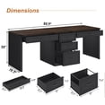 thumbnail image 5 of 80.9" Two Person Desk with Charging Station & 5 Storage Drawers – Industrial Farmhouse Home Office Computer Desk, 5 of 8