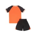 thumbnail image 2 of Haitryli  Boys Soccer Football Jersey Outfits V-Neck Short Sleeve T-Shirt and Shorts Set Kids Sports Team Training Uniform Orange 11-12, 2 of 7
