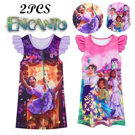 

Encanto Isabella Mirabel Homewear Nightdress Girls Short Sleeve Dress Isabella Mirabel Dress Girls Dress