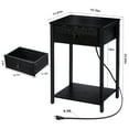 thumbnail image 3 of 2pack bedside table with charging station and USB interface  bedside table with drawers and storage shelves 2-tier end table, 3 of 4