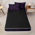 thumbnail image 4 of Castle Fairy Mystic Gothic Skull Zipper Twin Comforter Sets with Fitted Sheet and 2 Pillowcases,Vintage Floral Border Zipper Bedding Set,Black Violet,4-Piece,Black Reversible, 4 of 6
