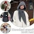 thumbnail image 2 of Fashion Hooded Scarf for Women, Soft Knit Hat with Warm Ear Cover, Winter Outfit Accessory for Outdoor Walk & Daily Wear, 2 of 5