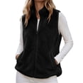 thumbnail image 2 of Hilenly Womens Lightweight Fleece Vest Sleeveless Zip Up Sherpa Jacket Stand Collar Fleece Gilet with Pockets, 2 of 8
