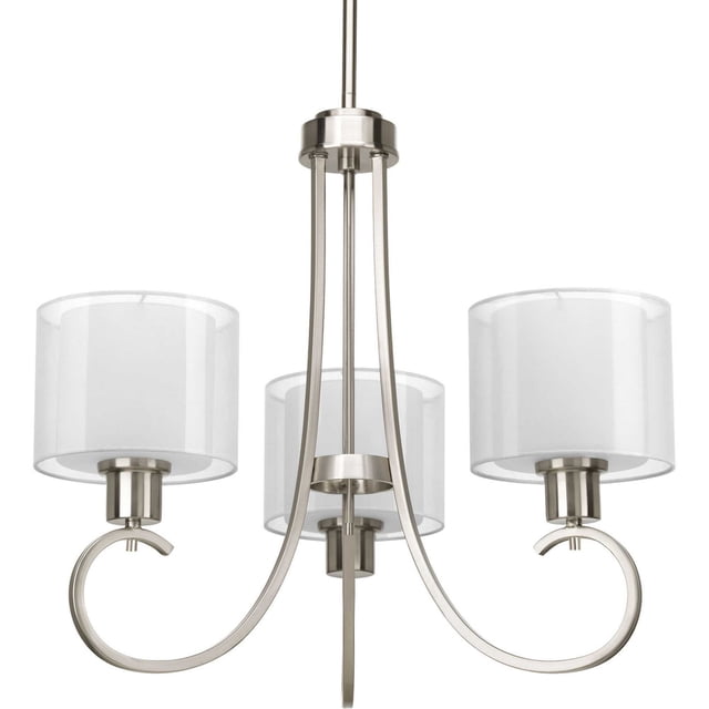 Progress Canada Invite 22" Brushed Nickel 3-Light Chandelier Fixture P4695-09