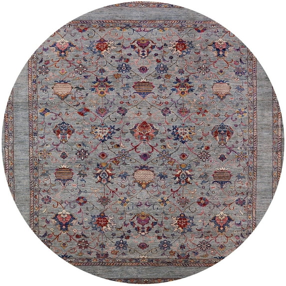 Ahgly Company Indoor Round Mid-Century Modern Rosy Brown Pink Oriental Area Rugs, 5' Round