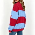 thumbnail image 6 of Enjoytime Womens Sweatshirt Striped V-Neck Long Sleeve Pullover Tops Fall Fashion Loose Casual Lightweight Sweatshirts, 6 of 8