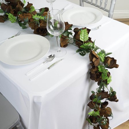 - BalsaCircle 24 ft Large Silk Rose Garlands - Chocolate Brown