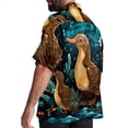 thumbnail image 3 of Platypus Men's Short Sleeve Casual Printed Button Down Beach Shirts - Summer Fashion Tops, 3 of 6