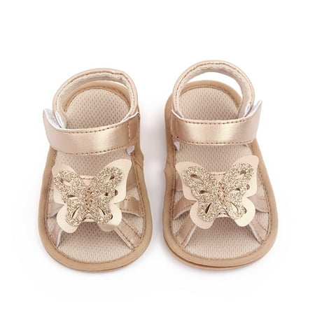 

kpoplk Toddler Walking Shoes Girls Open Toe Shoes First Walkers Shoes Summer Toddler Summer Sandals For Toddler(Gold)