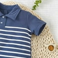 thumbnail image 7 of Gubotare Baby Boy Outfits Short Sleeve Striped Romper Polo Top Solid Shorts Baby Boy Summer Clothes 0 3 6 12 18 24 Months (Blue,12-18 Months), 7 of 7