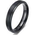 thumbnail image 1 of HSHDLDF 4mm 6mm 8mm 10mm Black Titanium Rings Wedding Band Matte Comfort Fit for Men Women, 1 of 6