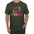thumbnail image 1 of Wild Bobby, Be A Kind Human Positive Inspirational Slogan Inspirational/Christian Men Graphic Tee, Military Green, 5X-Large, 1 of 6