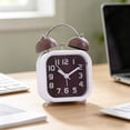 thumbnail image 1 of Twin Bell Alarm Clock with Extra Loud Ring, Silent Sweep Movement, Battery Operated, Night Light, 13x10x5 cm, Vintage Style for Heavy Sleepers and Bedroom Use, 1 of 6