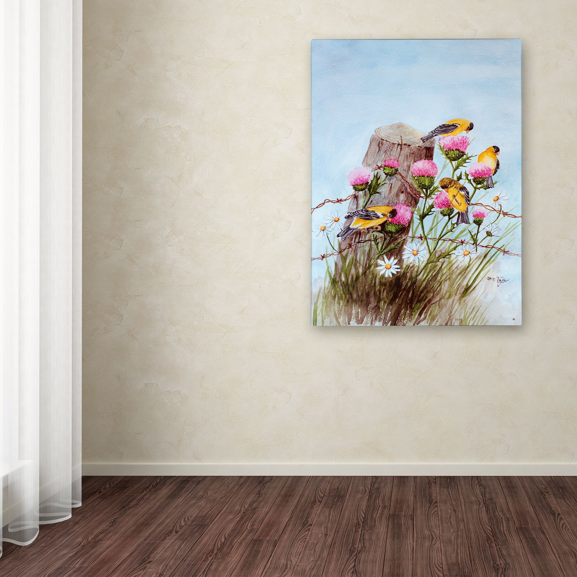 Trademark Fine Art 18 x 24 Canvas Art ' Goldfinch ' by Arie Reinhardt Taylor
