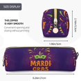 thumbnail image 3 of Fotbe Mardi Gras2 Estuche para Lápices de Cuero con Estampado, Estuche con Cremallera Resistente, Organizador Compacto y Elegante para Papelería, 3 of 7