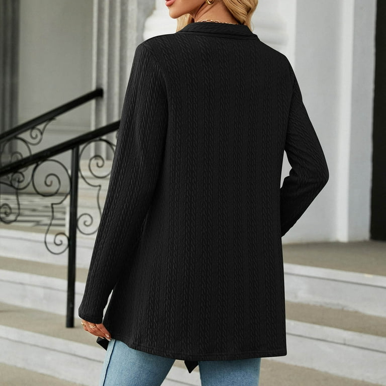 QUYUON Ladies Cardigan Sweaters Sale Long Sleeve Light Weight Cardigan Women Polyester Fleece Cardigans Women Cardigan Jacket Style Q 3534 Winter Knit