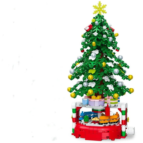 Christmas Tree Building Blocks Kit , 220 particles Christmas Tree Toy Bricks, Creative Home Decor Building Toys Boys/Girls（Assembly completed size27.7*14.6cm）