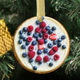 thumbnail image 2 of Blueberry Raspberry Cheese Cake Cute Cheesecake with Berries Food Themed Double Sided Ceramic Foodie Novelty Holiday Christmas Xmas Ornament Gift (Flat Printed Design, NOT 3D), 2 of 3