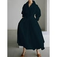 thumbnail image 2 of Elegant Women Plus Size Maxi Shirt Dress Long Sleeve Button Smocked Waist Loose Swing Long Dress with Pockets, 2 of 6