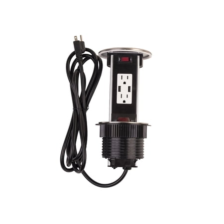 Lew Electric Pur15 S Round Countertop Pop Up 15 Amp Receptacles