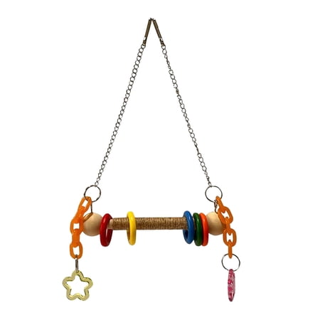 FashionCha Bird Swing for Cage Wooden Hanging Wood Perch for Budgie Cockatiel Parakeets