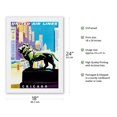 thumbnail image 2 of Chicago USA - Bronze Lion Statues - Art Institute of Chicago - United Air Lines - Vintage Airline Travel Poster by Joseph Binder c.1958 - Japanese Unryu Rice Paper Art Print (Unframed) 18 x 24 in, 2 of 4