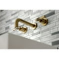 thumbnail image 3 of Kingston Brass KS8123ML Milano 2-Handle 8 in. Wall Mount Bathroom Faucet, Antique Brass, 3 of 5