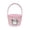 Pink, variant on Halloween Jack O Lantern Woven Basket with Handle, Cute Ghost Face Cotton Rope Storage Bucket, Portable Trick or Treat Candy Basket for Halloween Party Decor,9 in.