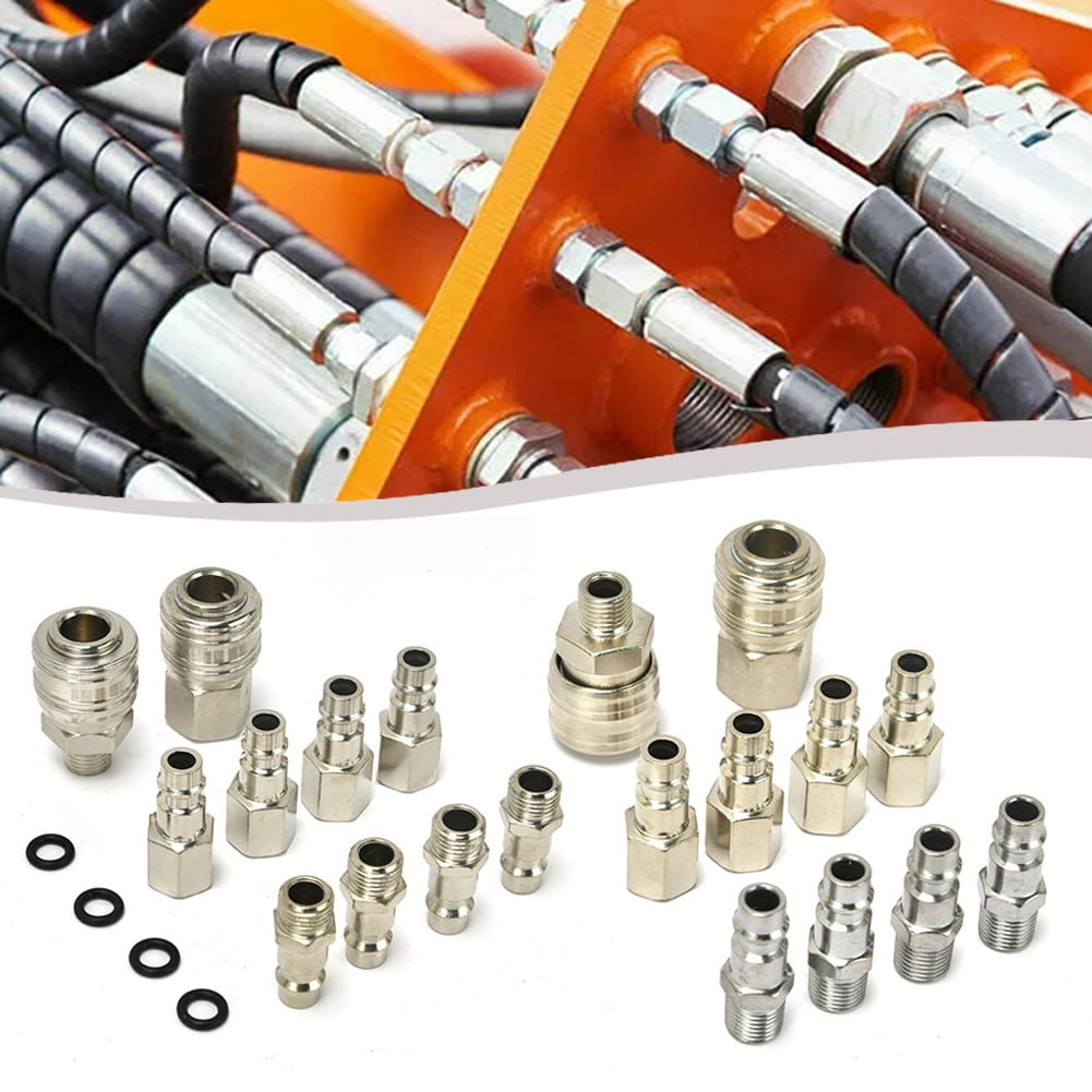 10Pcs Air Compressor Connector Kits 1/4 Quick Coupling Air Hose Connector B Fangkenuo