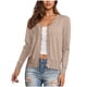 thumbnail image 2 of Neewe Women's Plain Knit Open Front Sweater Long Sleeve V Neck Button Loose Short Cardigan Outerwear Coats, 2 of 7