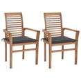 thumbnail image 6 of vidaXL Patio Dining Chairs Outdoor Folding Chair with Cushions Solid Wood Teak, 6 of 23