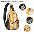 thumbnail image 2 of Sling Backpack,Orange Halloween Cute Ghosts Sling Bag with Water Bottle Holder,Waterproof Sling Bag for Men/Women with Headphone Jack for Hiking,Travel, 2 of 6