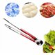 thumbnail image 1 of Pinzas de cocina de acero inoxidable de 23 cm con agarre antideslizante para barbacoa, verduras, pan, ensaladas, repostería, color rojo, 1 of 5