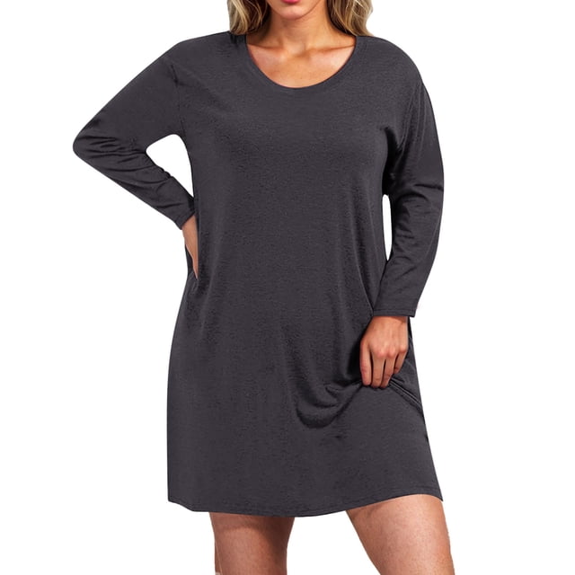 Gspmoly Robe d'Été, Robe Imprimée à Col Rond Ample et en Vrac pour Femmes d'Automne et d'Hiver à Manches Courtes avec Lien, Robes de Cocktail Offres Prime