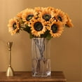 thumbnail image 4 of MAMOWEAR 6Pcs Artificial Flowers Bouquet Real Touch Long Stems Faux Silk Sunflowers Floral for Wedding Party Centerpieces Home Indoor Decor(Yellow), 4 of 7
