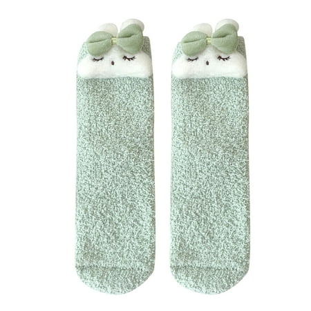 

Compression Socks For Women Thigh High Coral Velvet Thickened Warm Sleep Loose Comfortable Floor Funny Sock