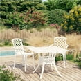 thumbnail image 1 of vidaXL 3 Piece Bistro Set Cast Aluminium White, 1 of 5