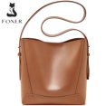 thumbnail image 2 of FOXER Bolsos de hombro retro de moda para mujer, bolso de mano tipo cubo de gran capacidad, bolso de oficina para mujer, bolso tipo hobo de cuero partido, bolsos para mujer con correa ancha, 2 of 5