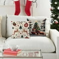 thumbnail image 3 of Christmas Decorations Christmas Throw Pillow Covers 18 x 18 Inches Set of 4 - Xmas Series Cushion Pillow Cover Custom Zippered Square for Farmhouse Home and Sofa Christmas Decorations, 3 of 6