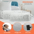 thumbnail image 2 of Cheer Collection Shaggy Long Hair Bolster Pillow, Gray Ombre, 2 of 5