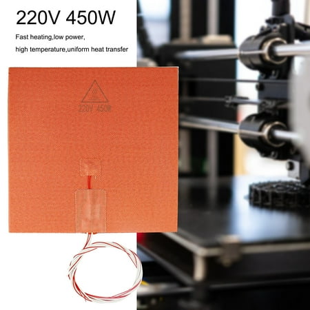 

XWQ 220V 450W Practical Silicone Heating Pad Rapid Heating High Thermal Efficiency Conversion Soft 3D Printer Silicone Heated Pad for Workshop